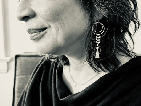 Rooted mixed metal earrings