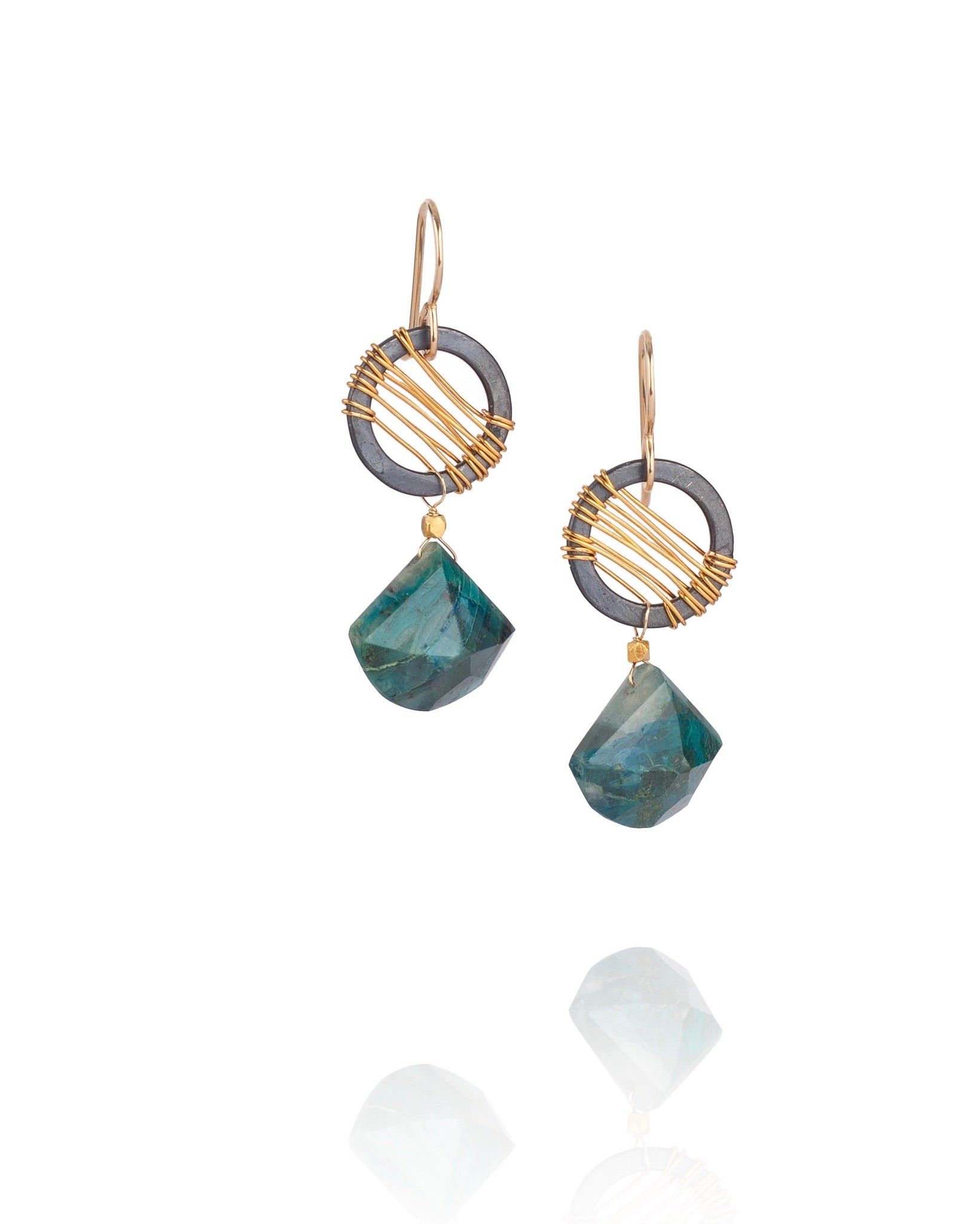 chrysocolla drop earrings