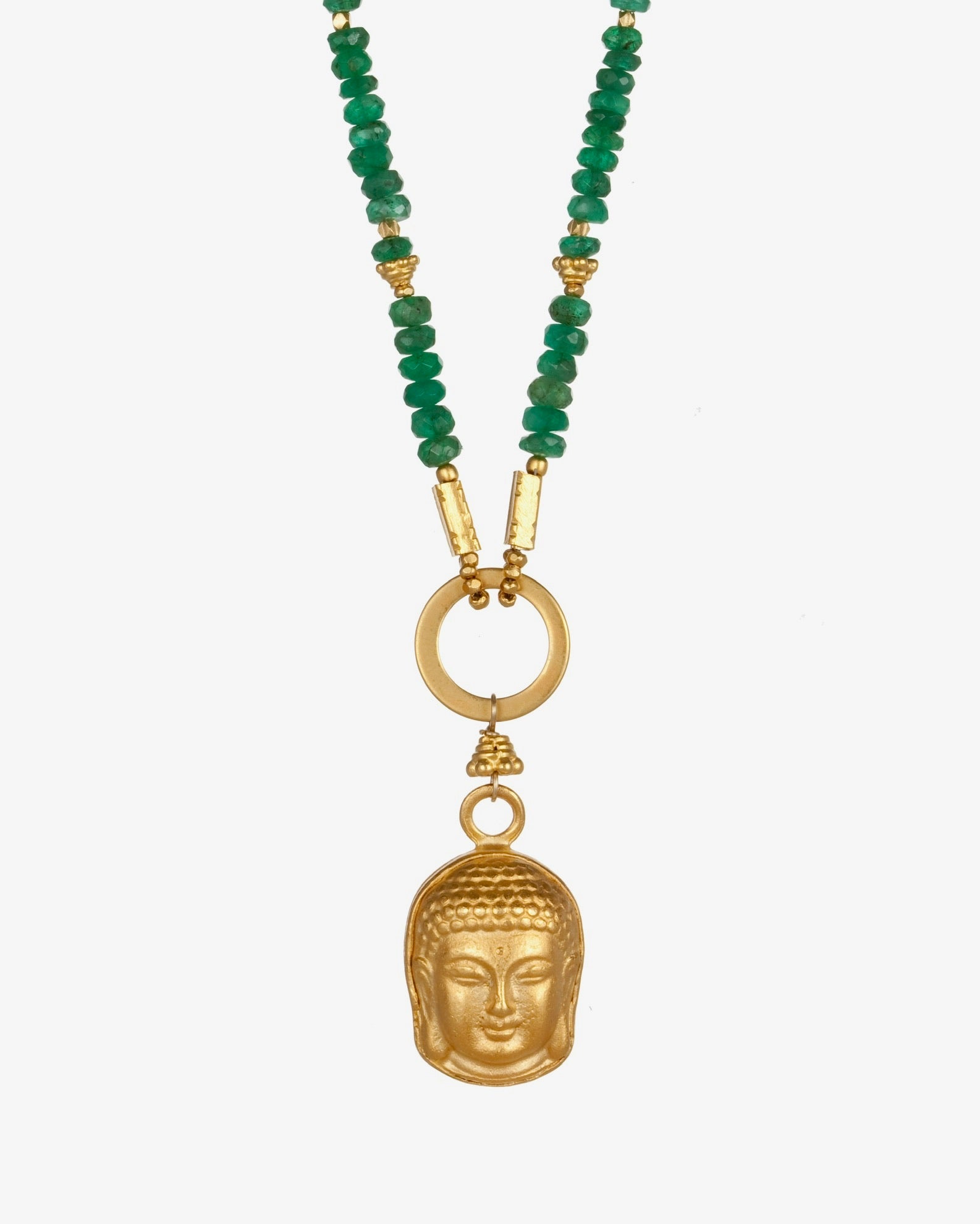 pendant necklace in emerald with 24k gold over sterling