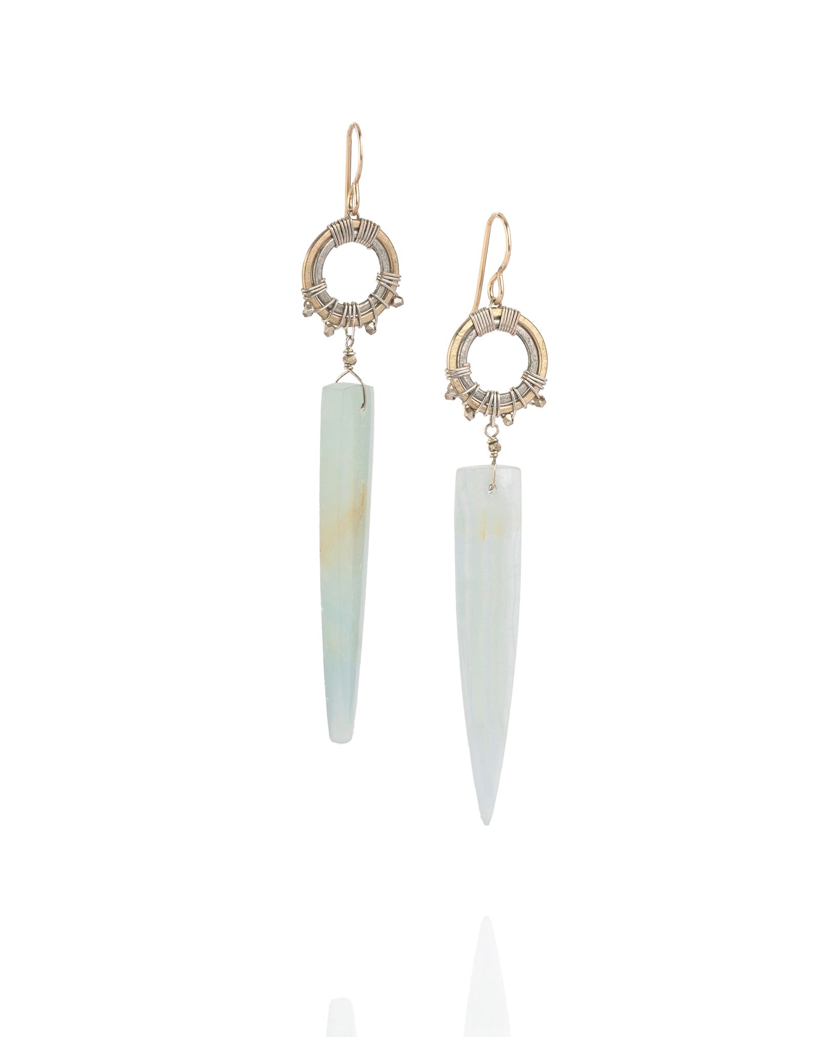 long lemur calcite spike earrings