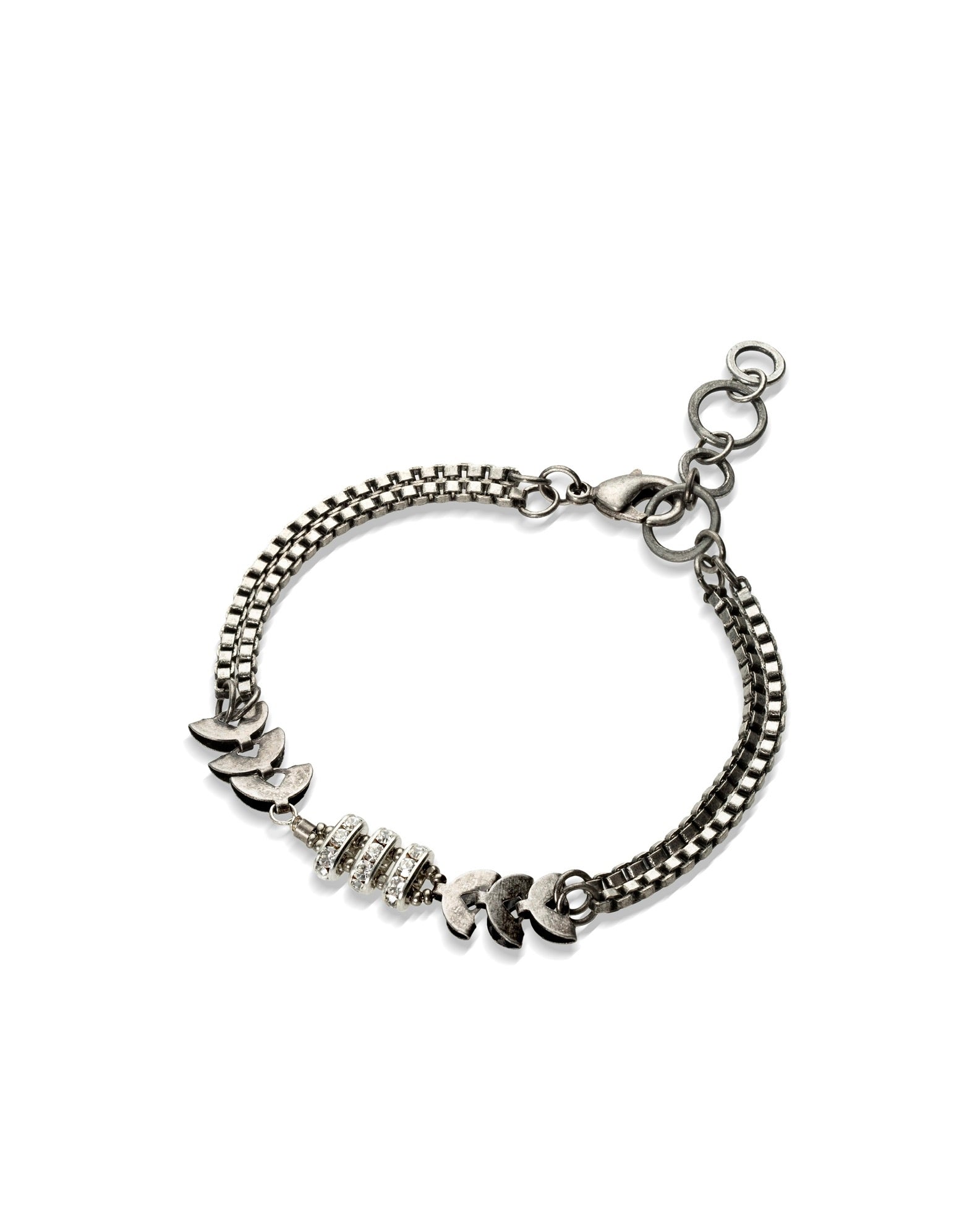 wrap bracelet in vintage crystal with sterling silver