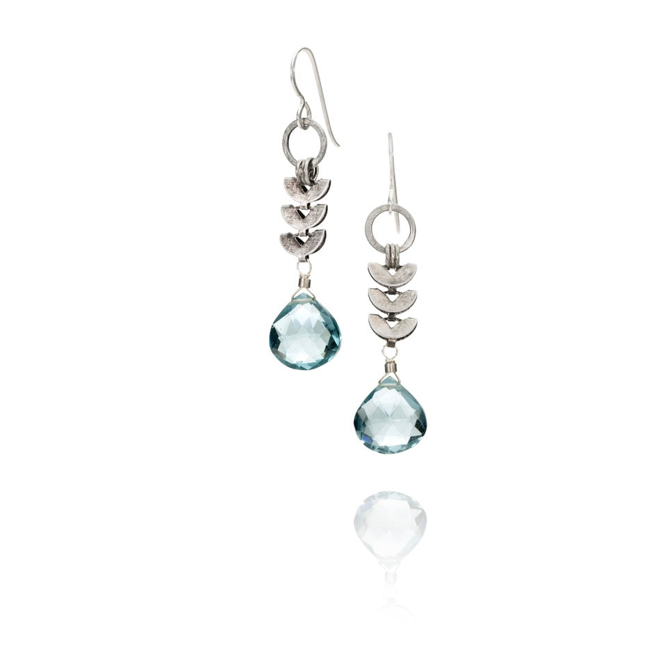 Calmed - Blue Topaz Dangle Earrings