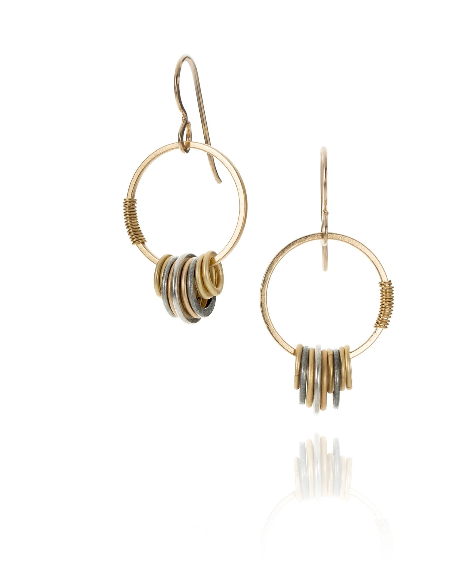 open circle drop earrings in gold electroplate