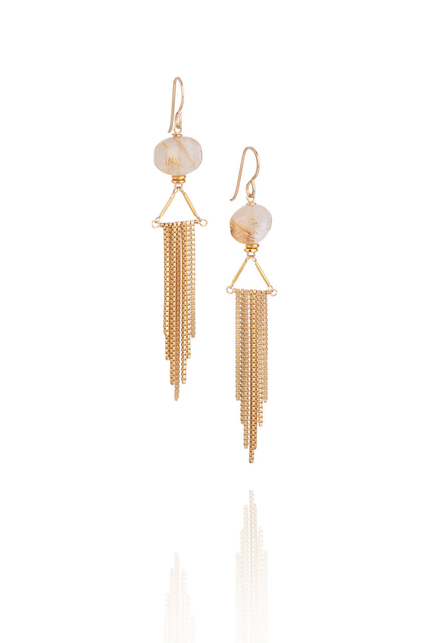 Luminous fringe earrings