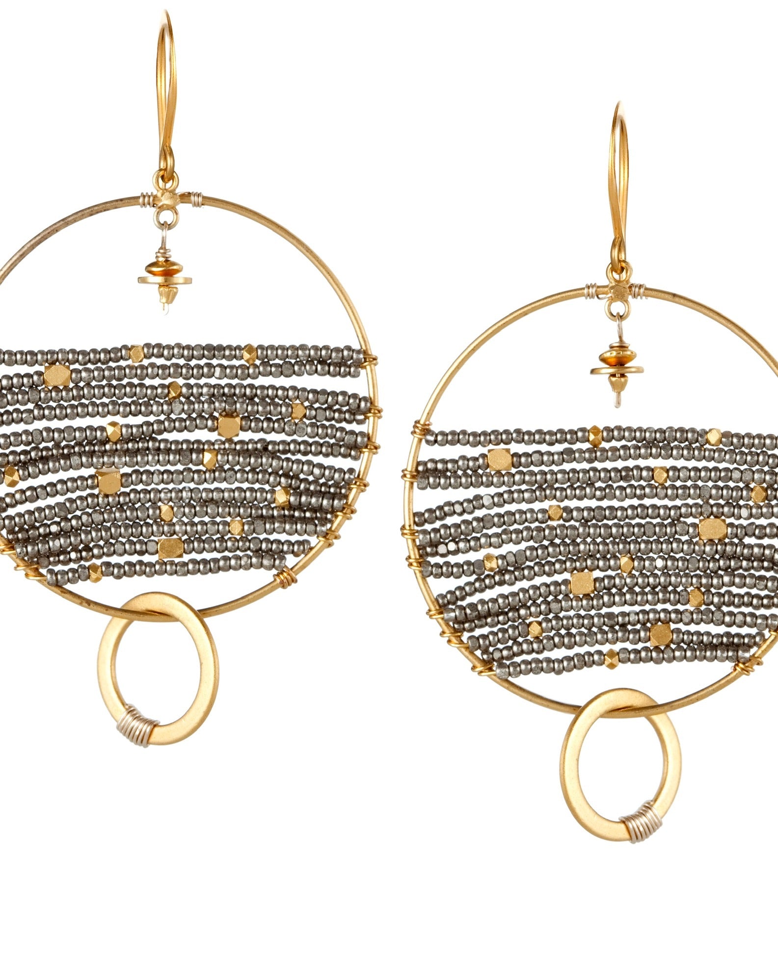 circle drop earrings in 24k gold over sterling with charlottes