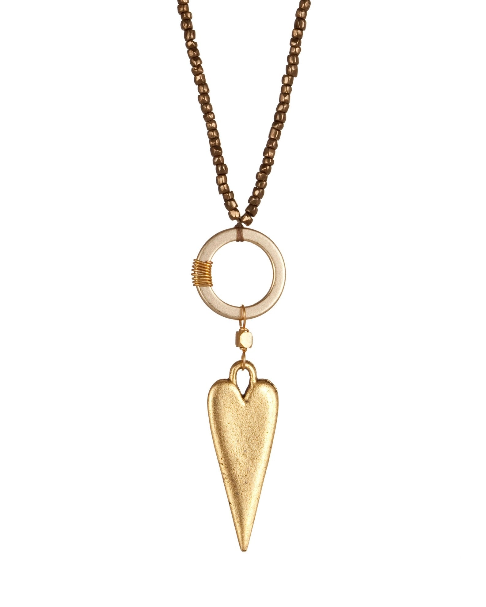 circle spike pendant necklace in gold electroplate