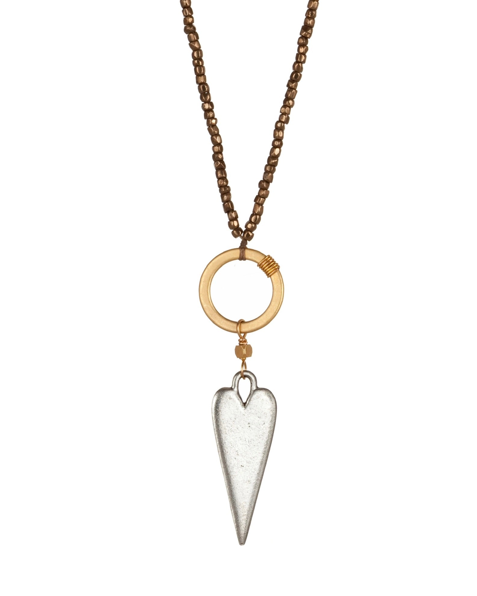circle spike pendant necklace in mixed metal electroplate