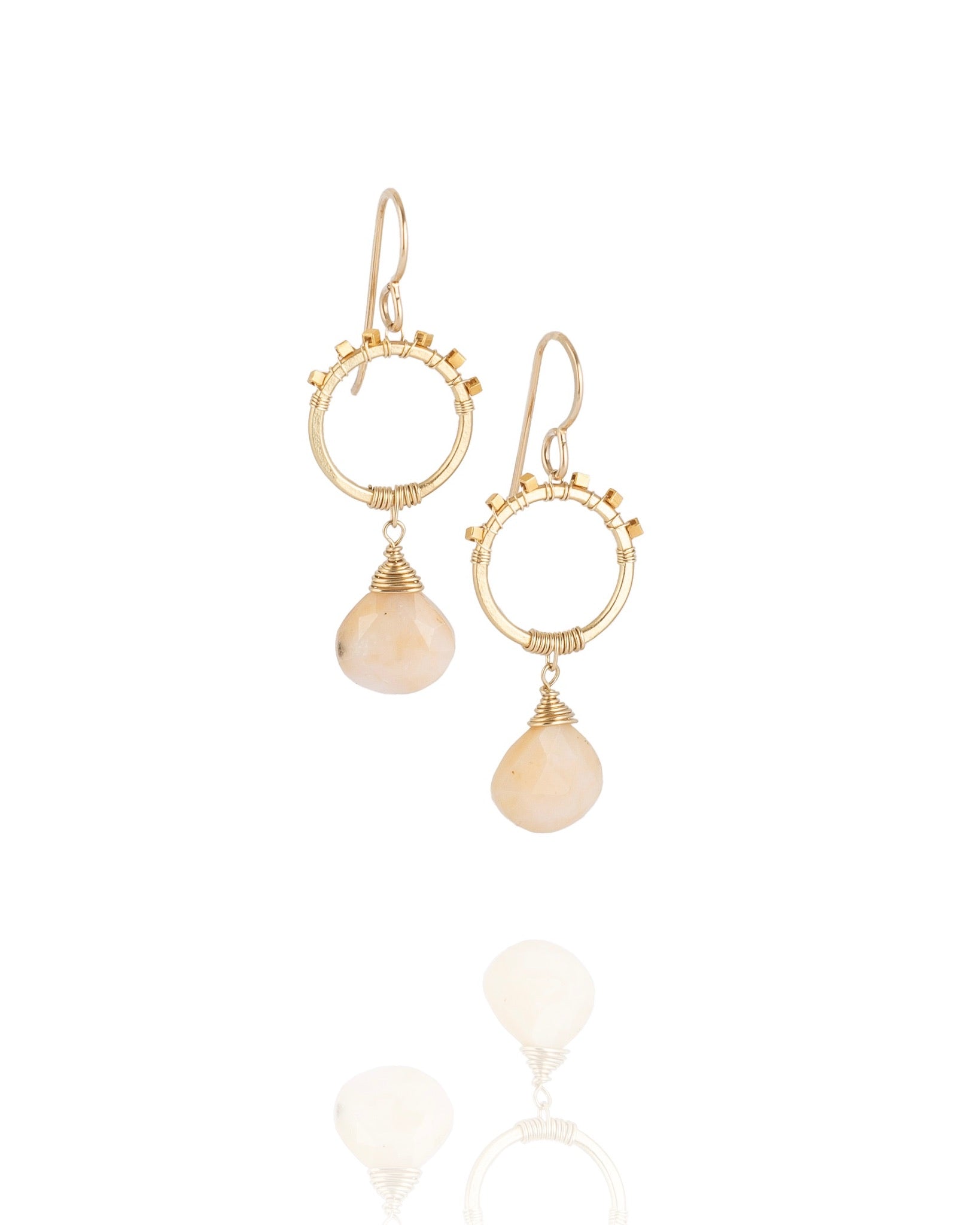 pink opal drop earrings