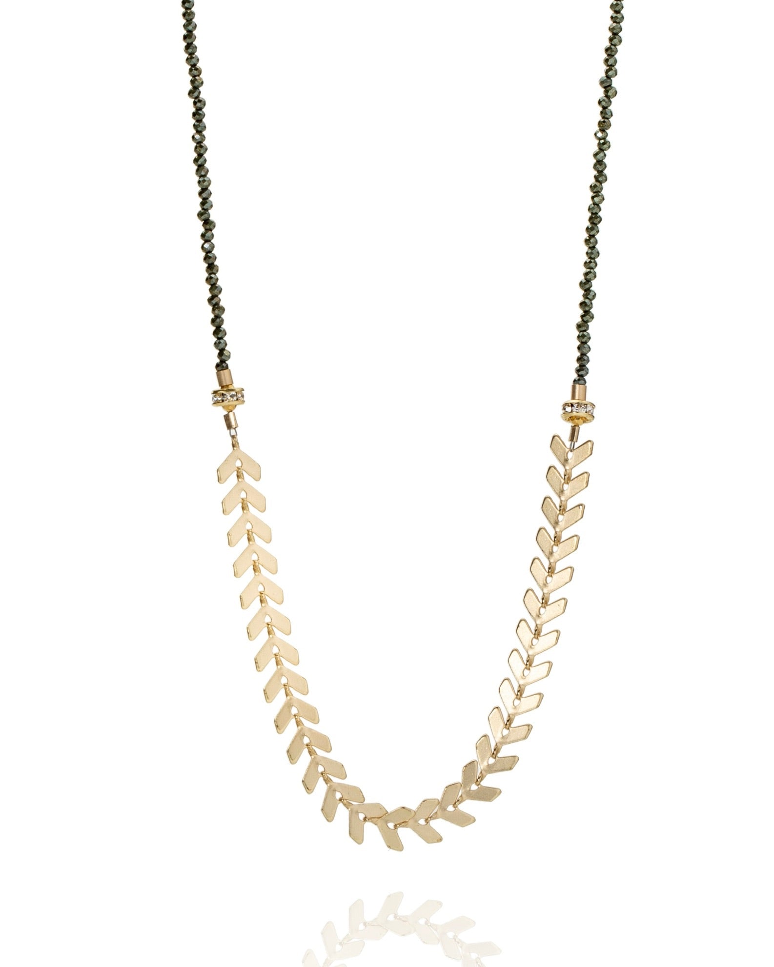 chain necklace in pyrite with gold electroplate