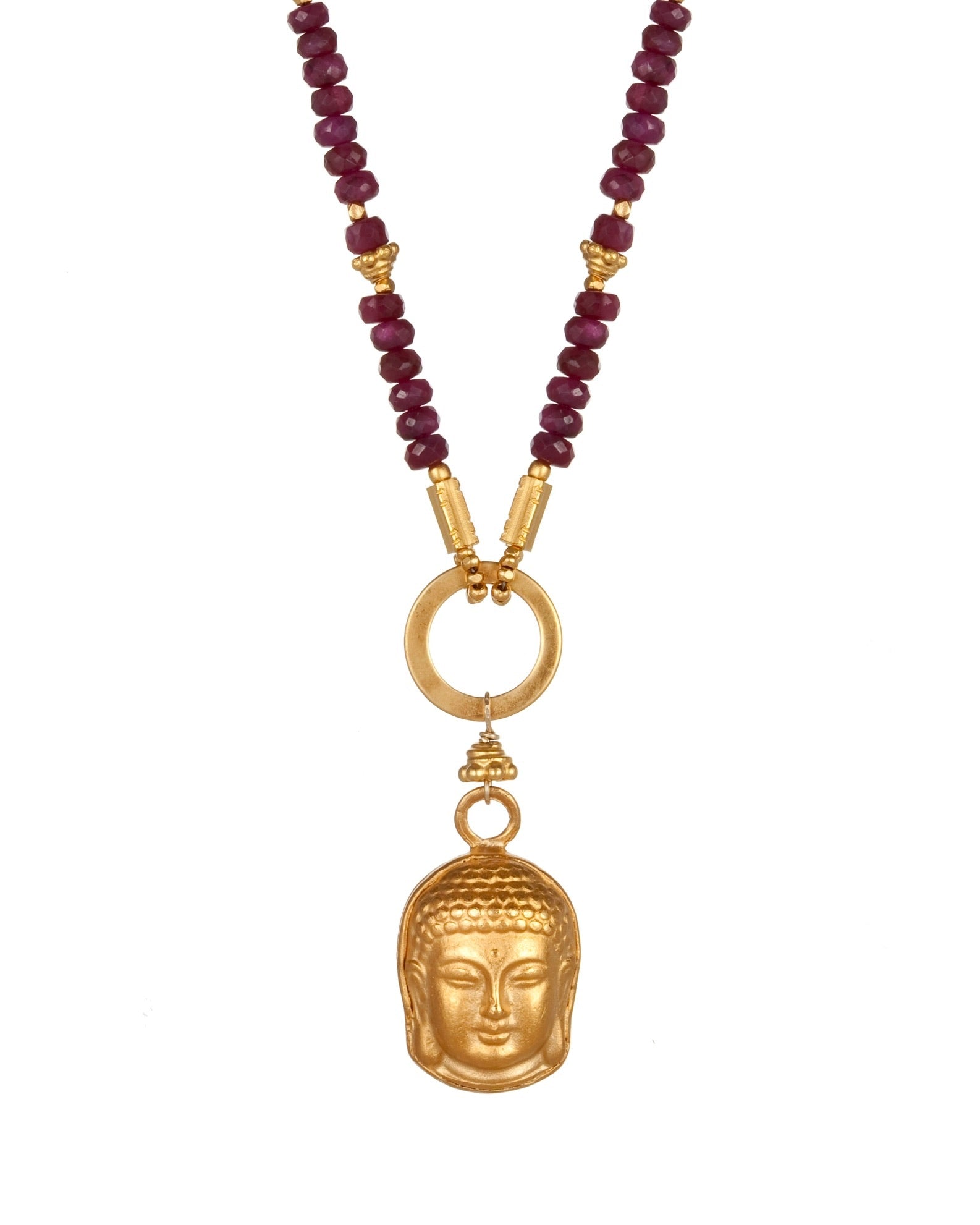 pendant necklace in ruby with 24k gold over sterling