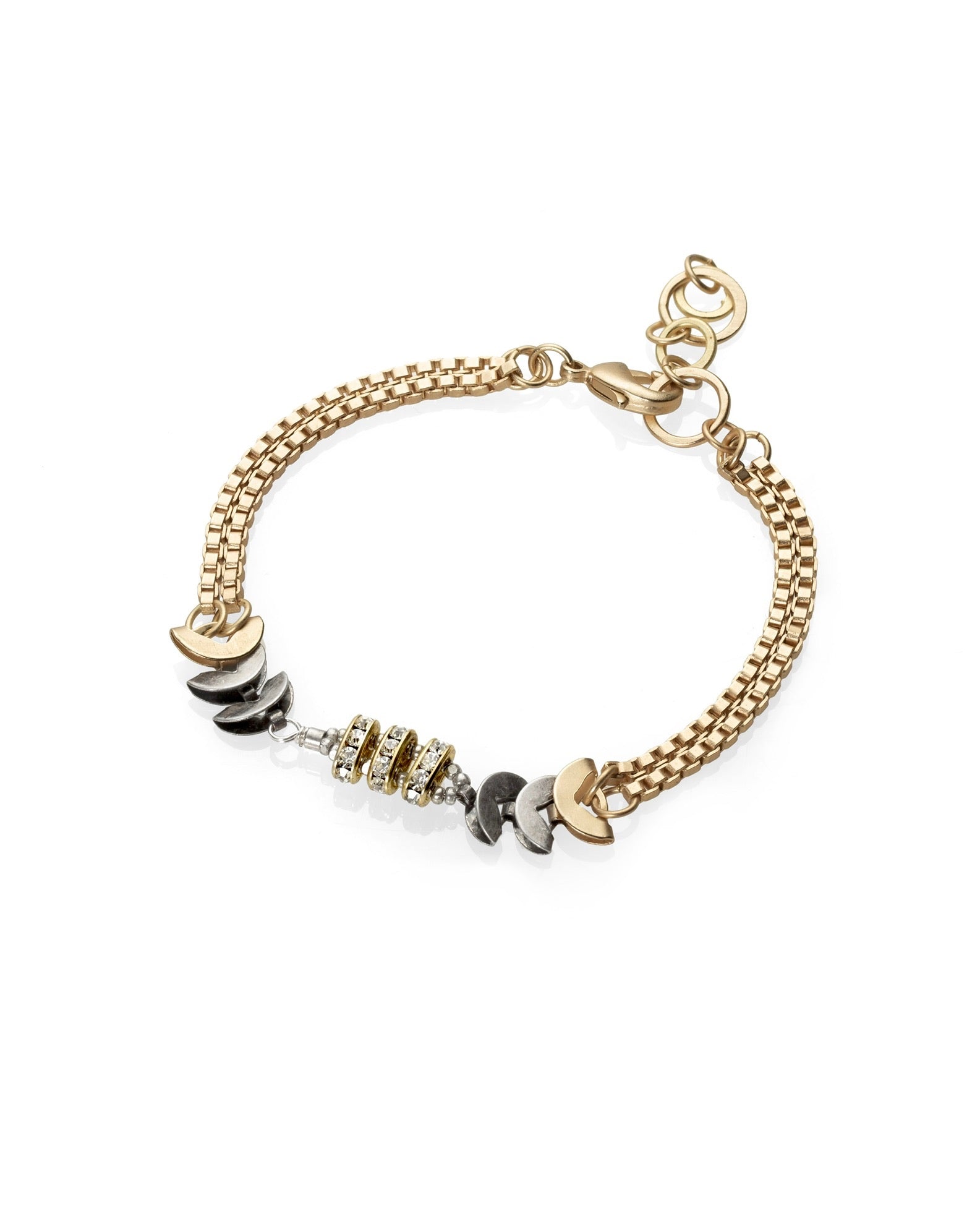 wrap bracelet in vintage crystal with gold electroplate