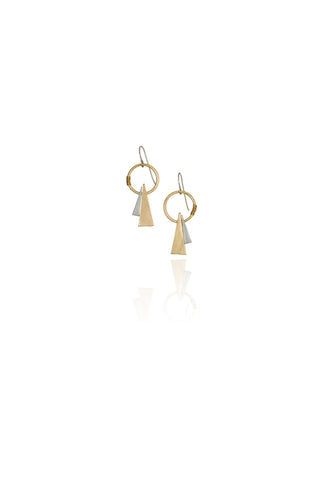 gold & silver geometric dangle earrings